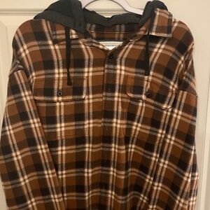 American Eagle Outfitters Brown Plaid Hoodie